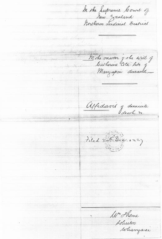 Catherine Cole Affidavits